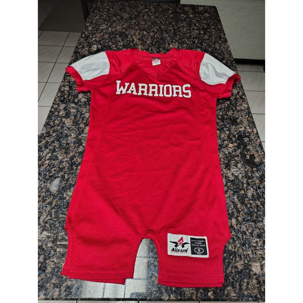 Alleson Athletic Warriors Wrestling Singlet Red White Mens Small Mesh Jersey